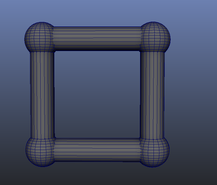 image144 separate spheres and 4 separate cylinders joined