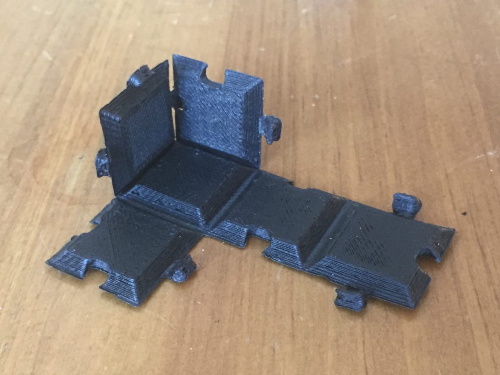 3D printed folding Box flat