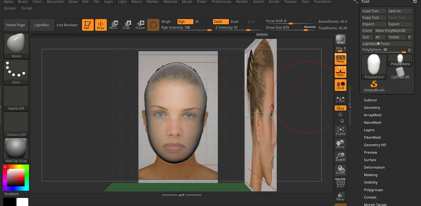 sculpt your face in every detail and any 3d model in the program zbrush