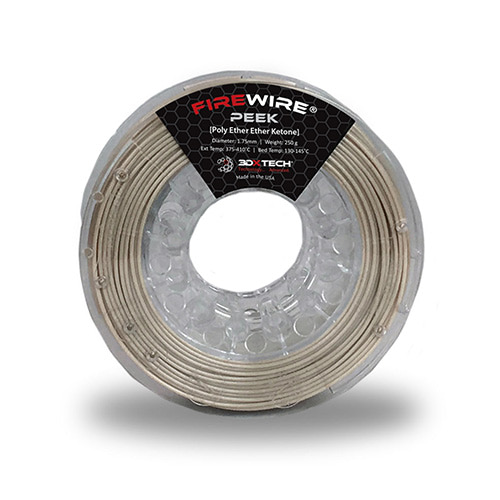 3DXTech PEEK Filament Filament, 1.75mm, 500g Spool, Tan