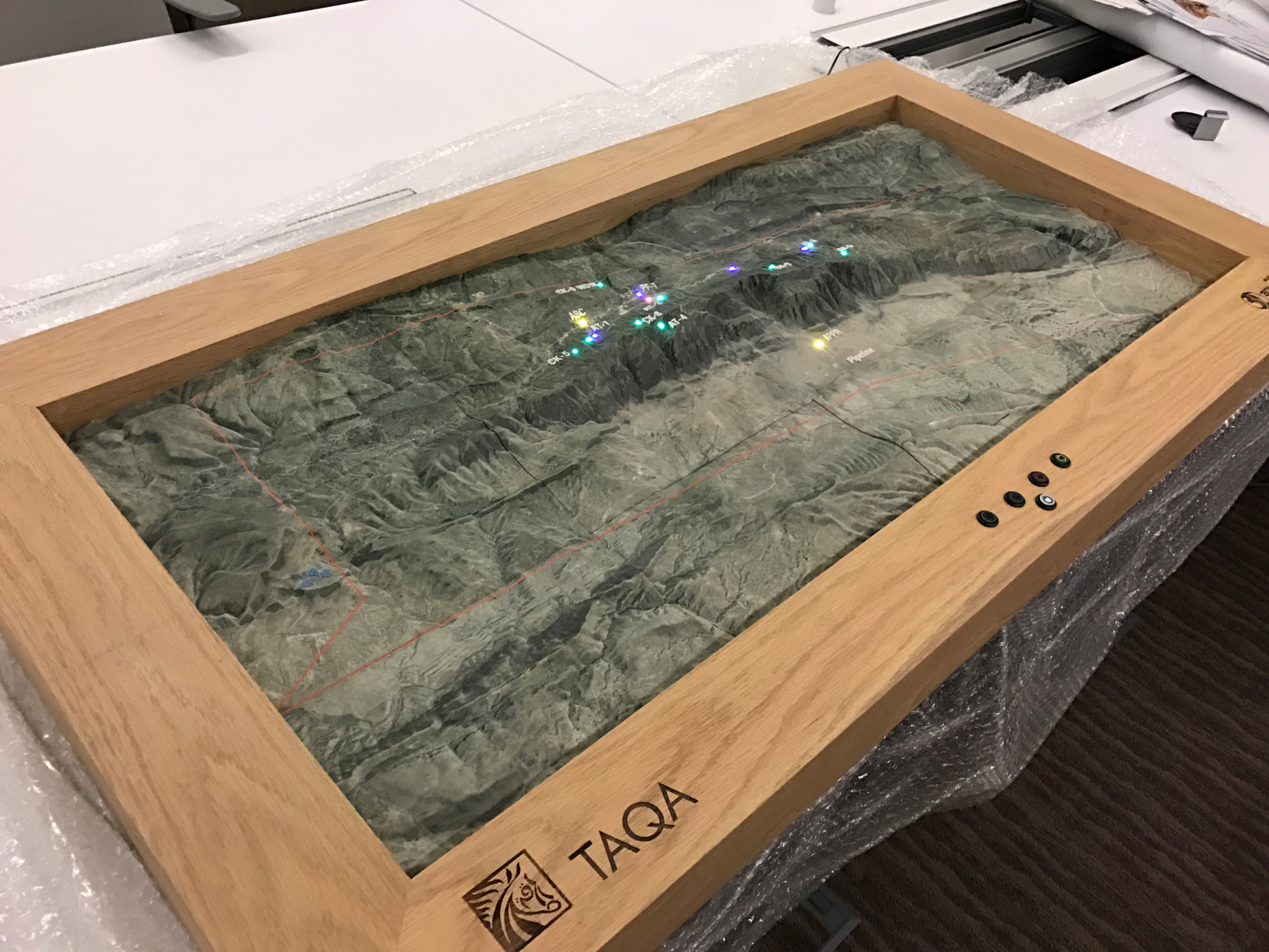 GIS satellite data 3D printed in sandstone