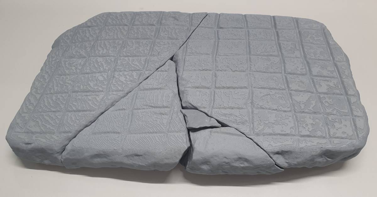 The 3D printed Roman board generated from the 3D scanner files of the original Roman board.