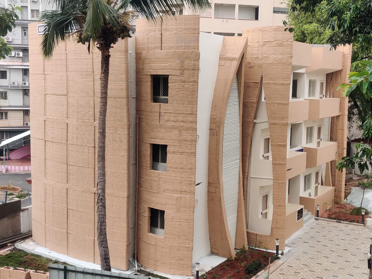 Three Storey Hybrid 3D Printed Building Arises in India