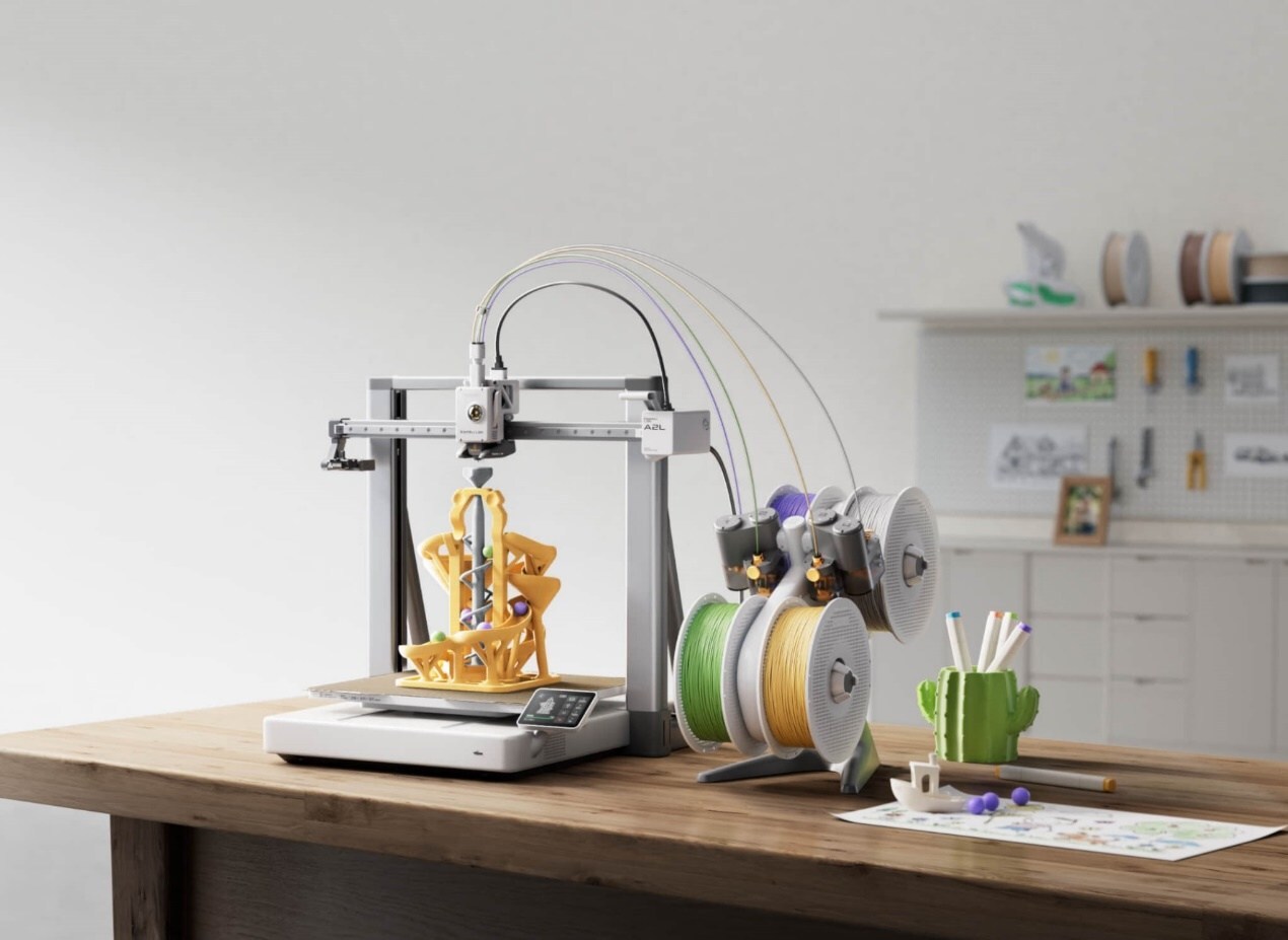 Bambu Lab A2L large-format 3D printer banner