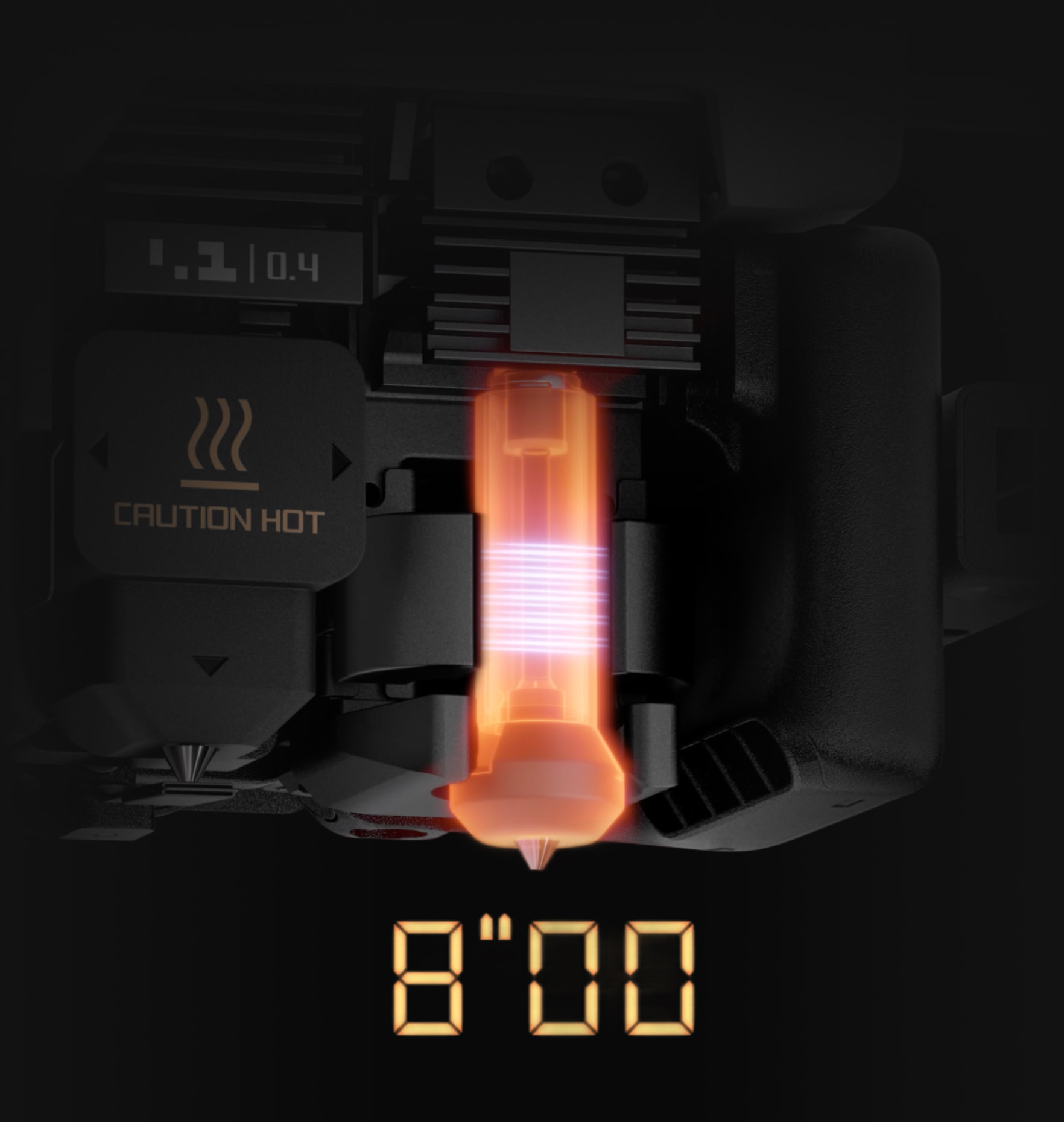 Bambu Lab H2C induction nozzle heating to print temperature