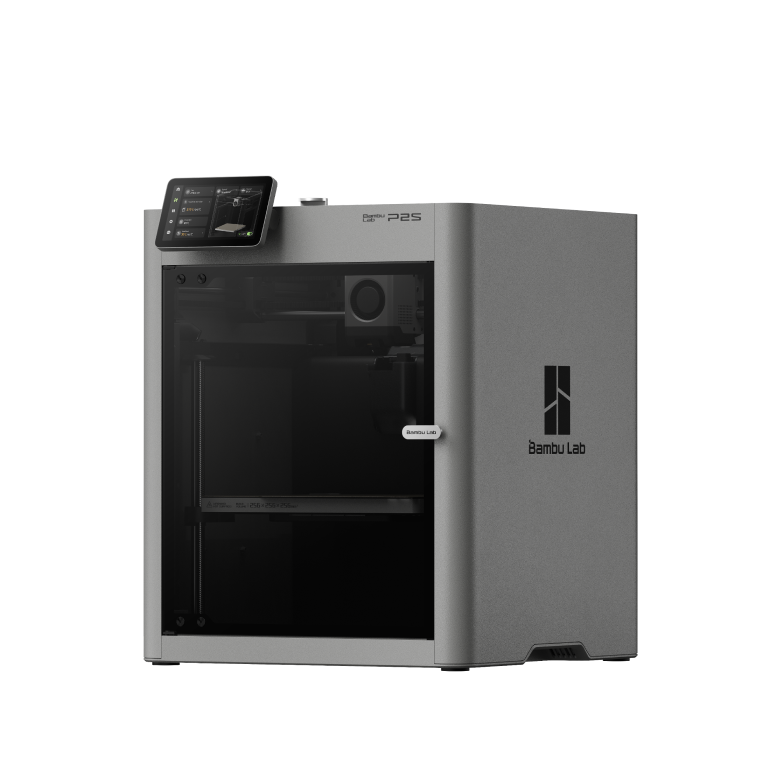 Bambu Lab P2S enclosed CoreXY 3D printer, front three-quarter view