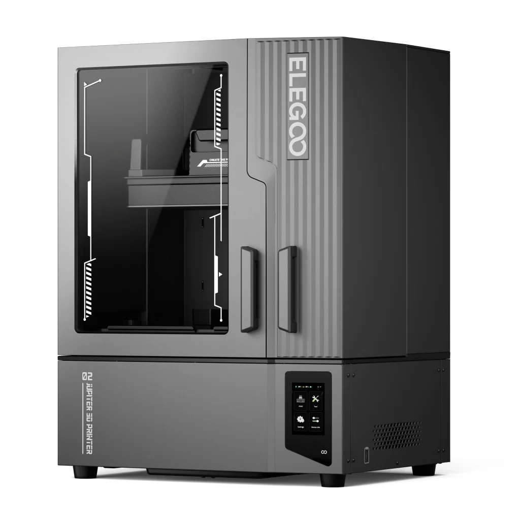 Elegoo Jupiter 2 large-format 16K resin 3D printer with auto resin management and four-sensor leveling