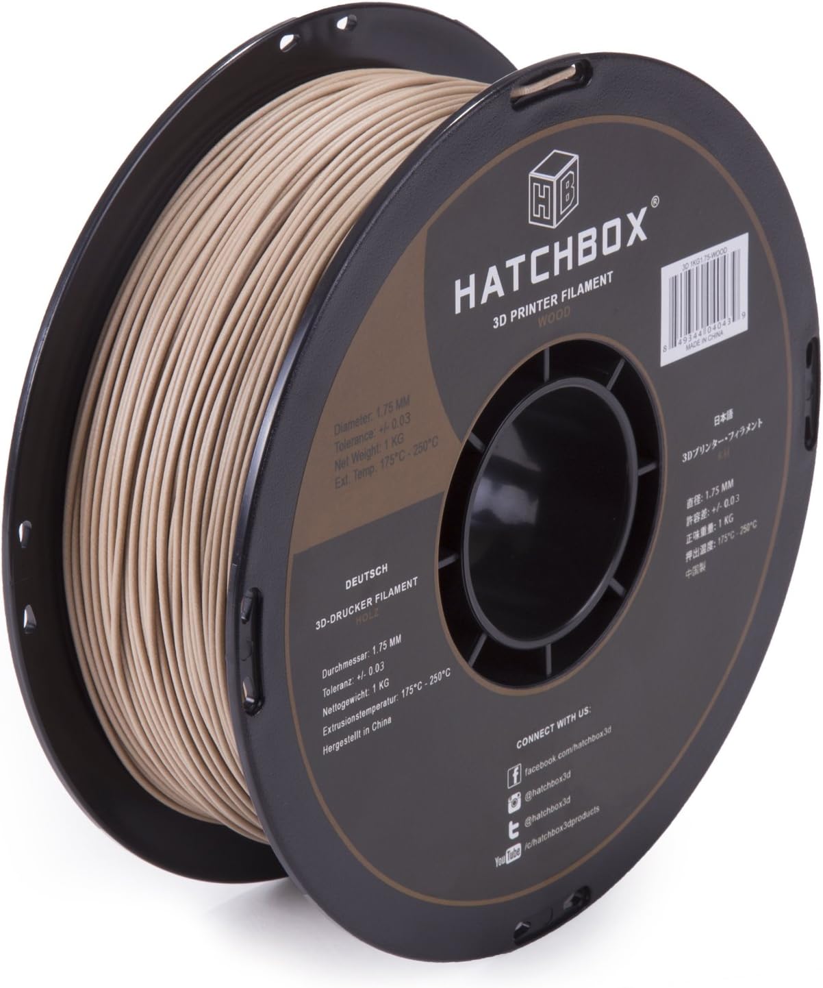 Hatchbox Wood PLA filament