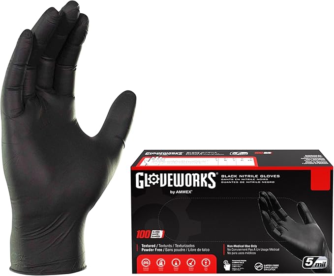 5 mil nitrile gloves 100-count box for 3D printing resin handling