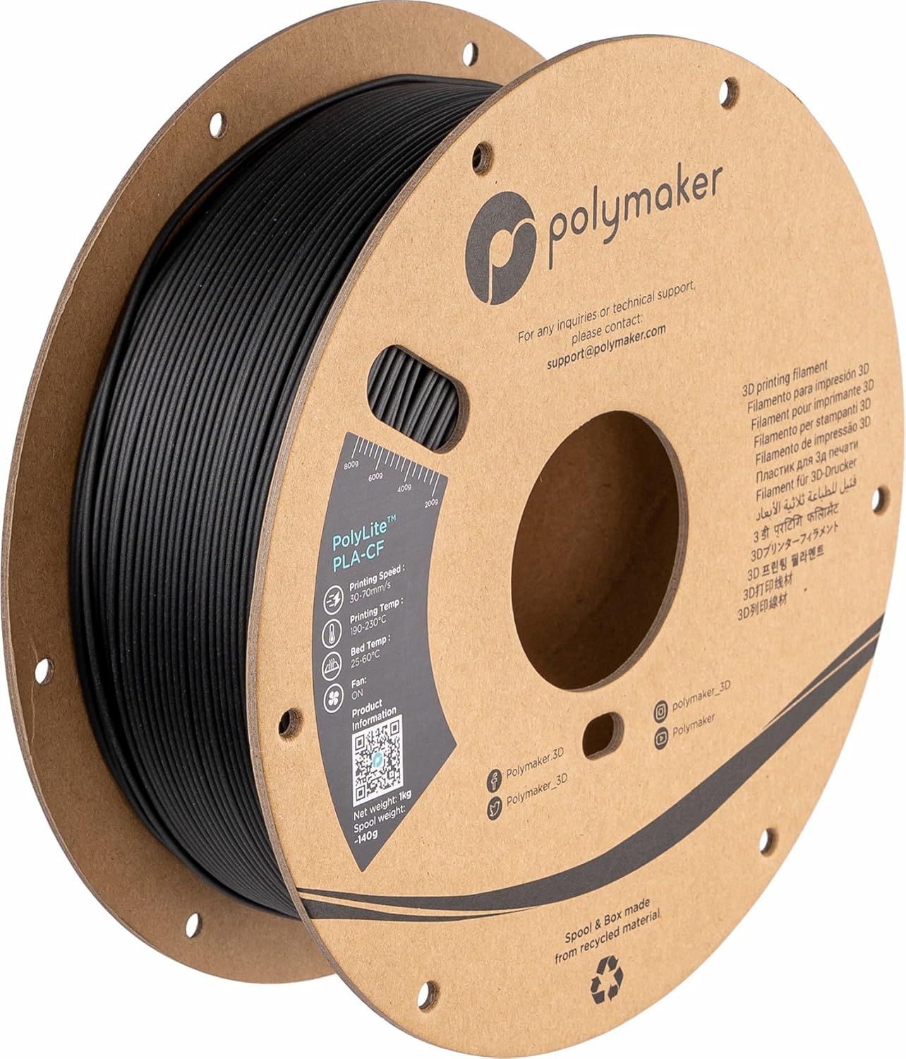 Polymaker PolyLite PLA-CF carbon fiber filament