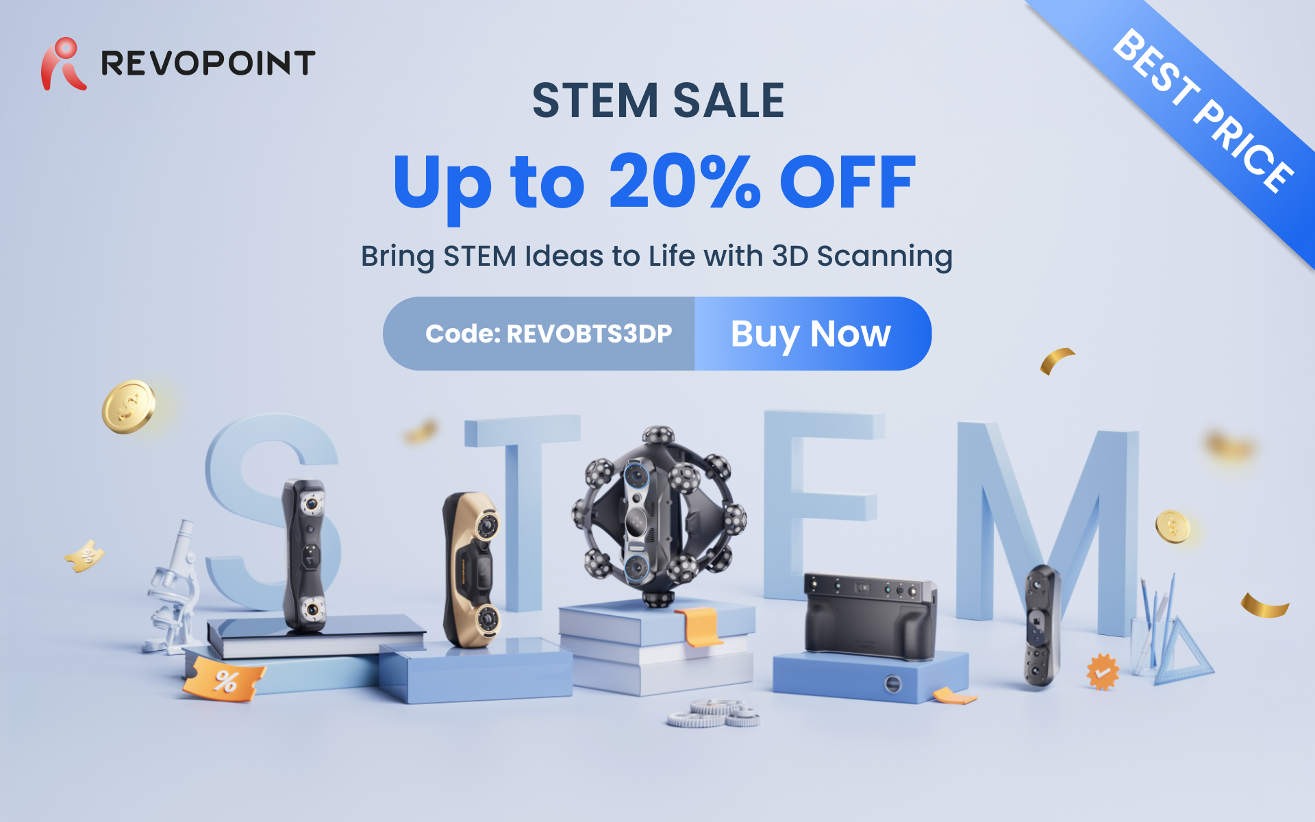 Revopoint Back to School STEM promotion on 3D scanners with code REVOBTS3DP