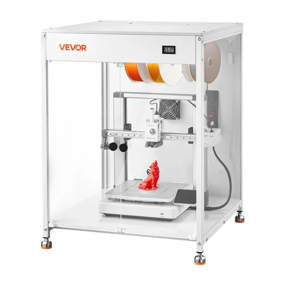 VEVOR acrylic 3D printer enclosure with LED and ventilation
