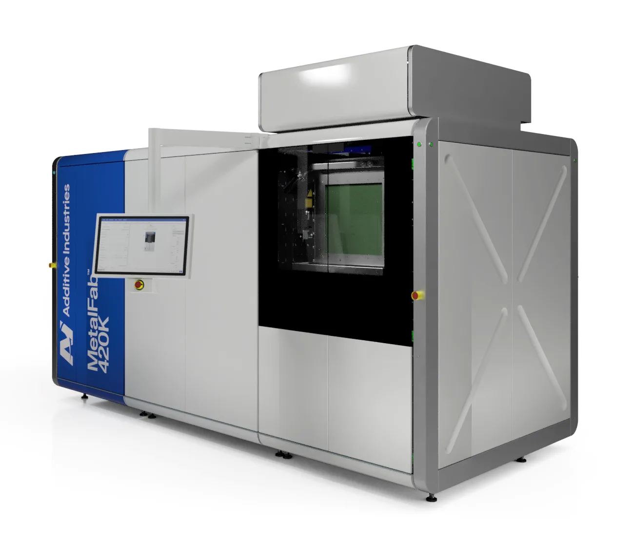 Additive Industries MetalFab 420K metal 3D printer with a blue side panel and touchscreen