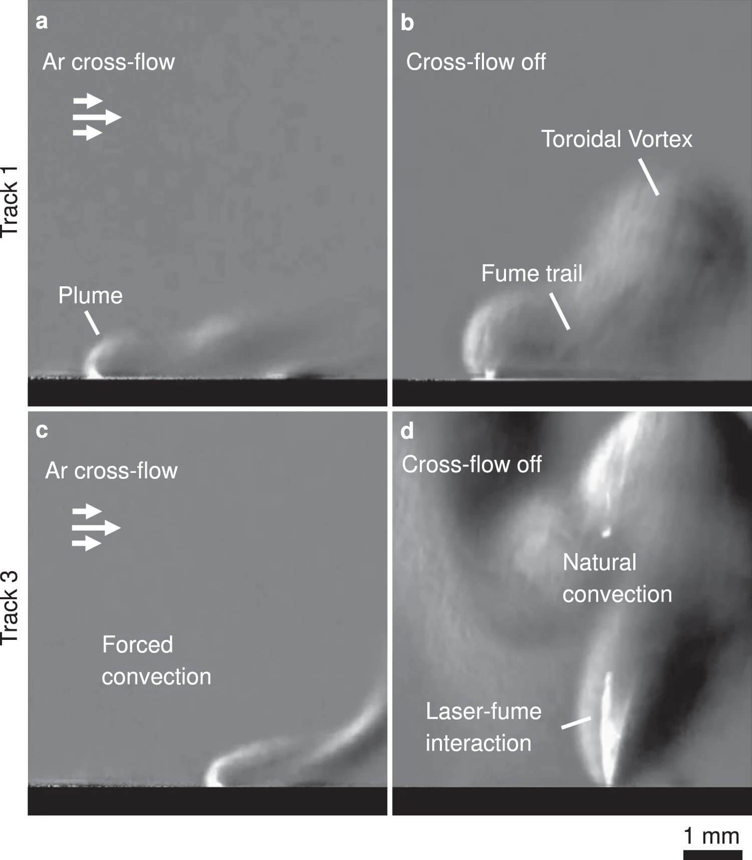 Schlieren images of the Argon atmosphere