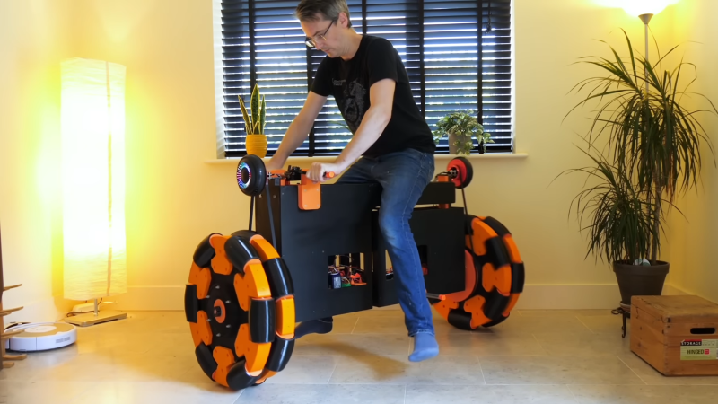 Hoverboard Converted into Omniwheeled Bike Using 3D Printing