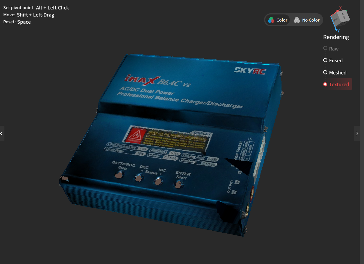 Battery charger scanned in feature mode (full color)