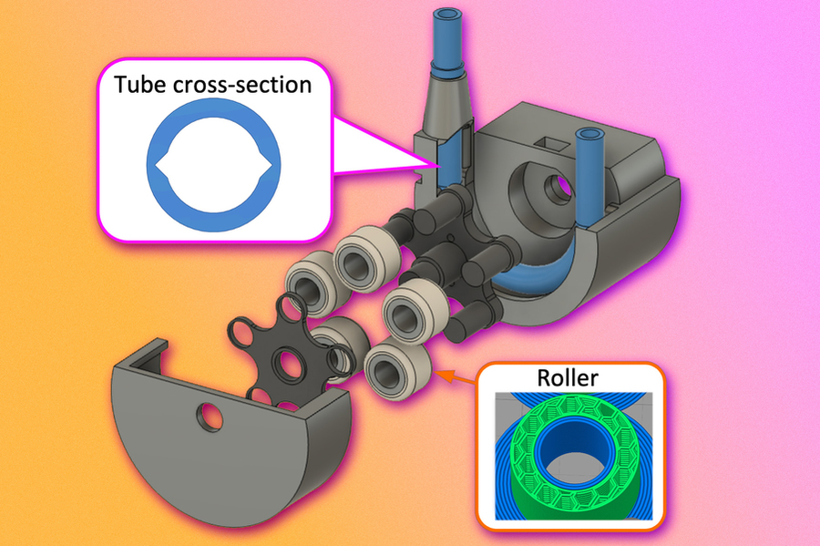 Exploded view of pump