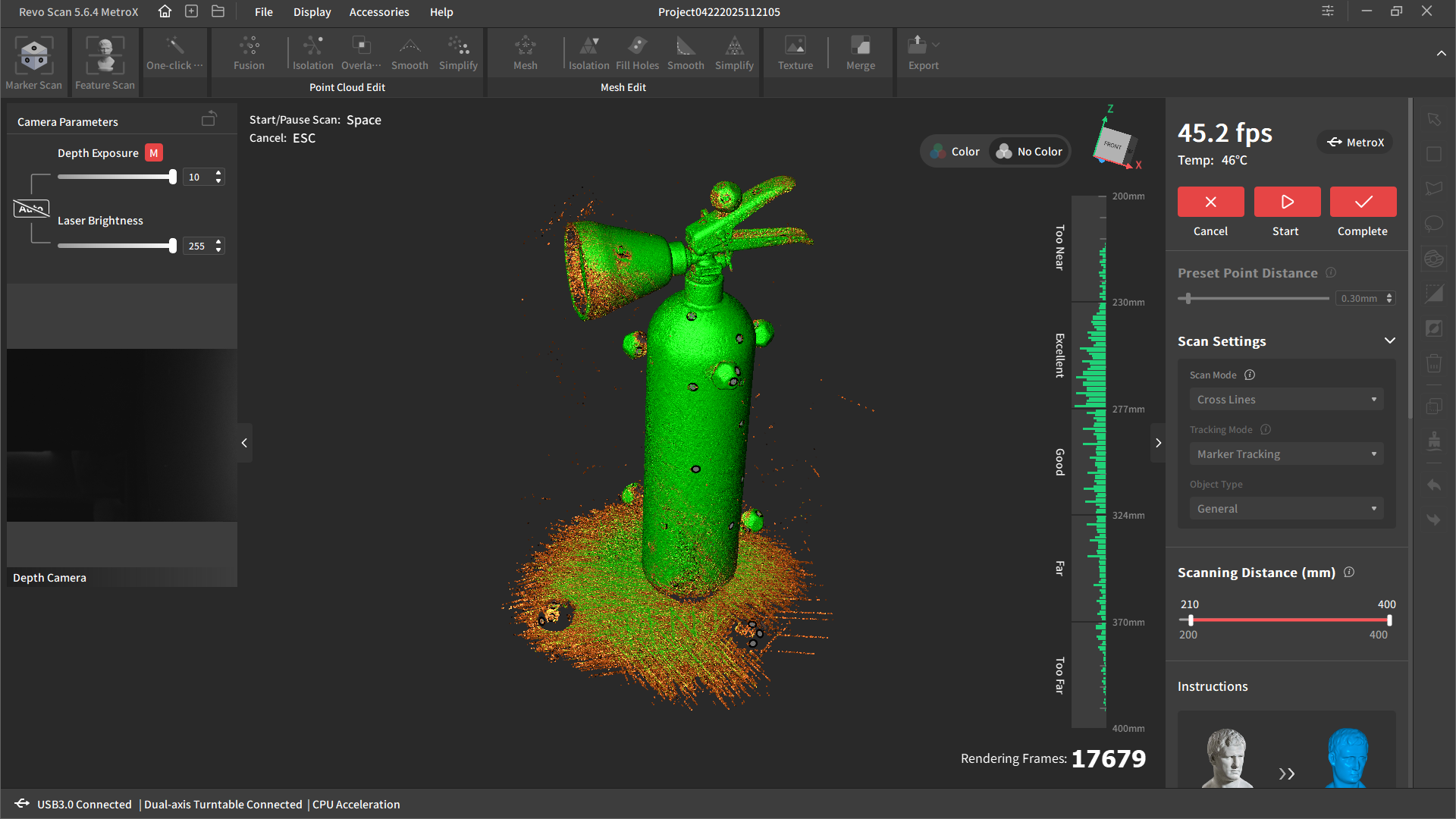 Fire extinguisher, mid-scan.