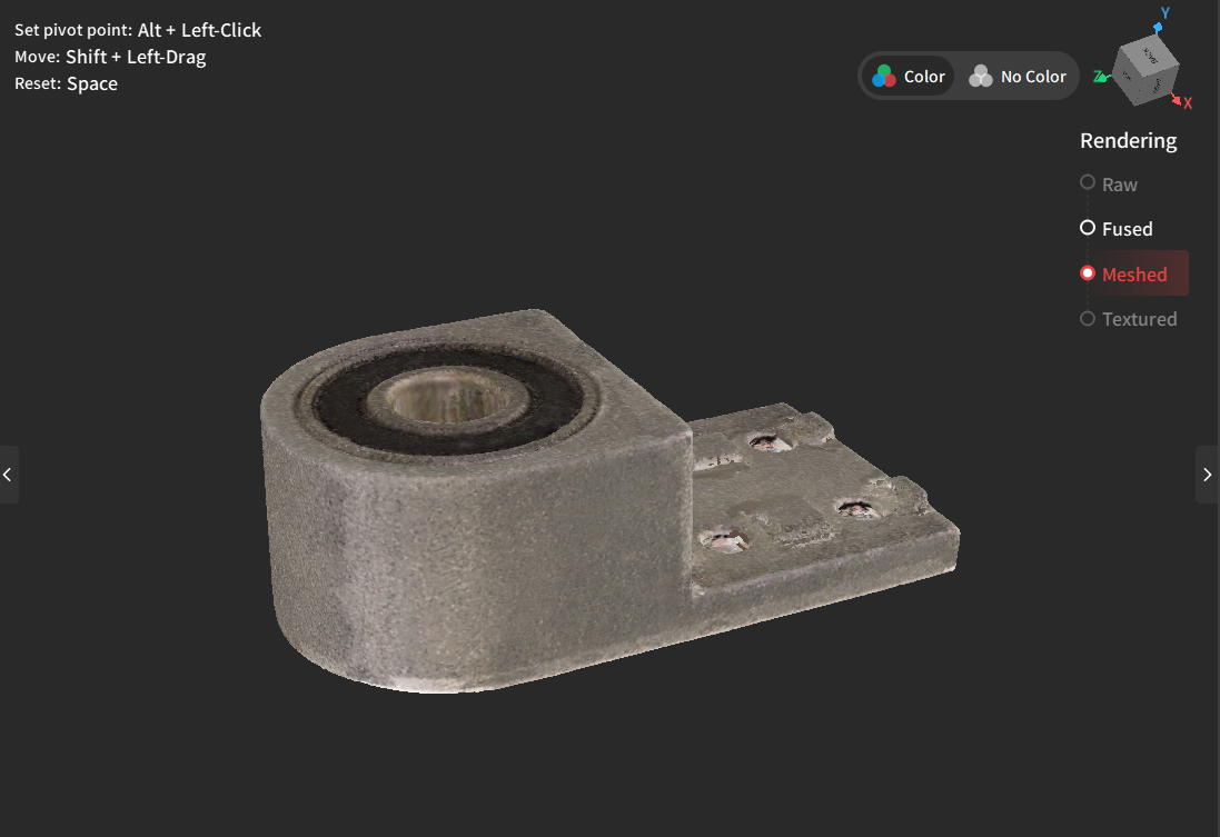 A scanned metal bearing housing.