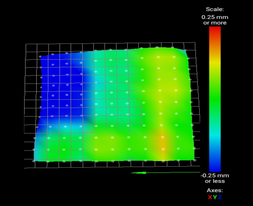 modix automated bed leveling result