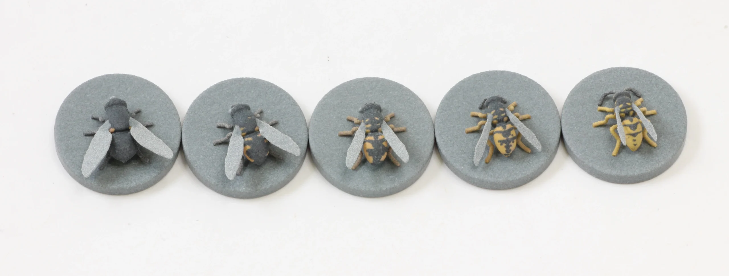 life-sized 3D printed insects