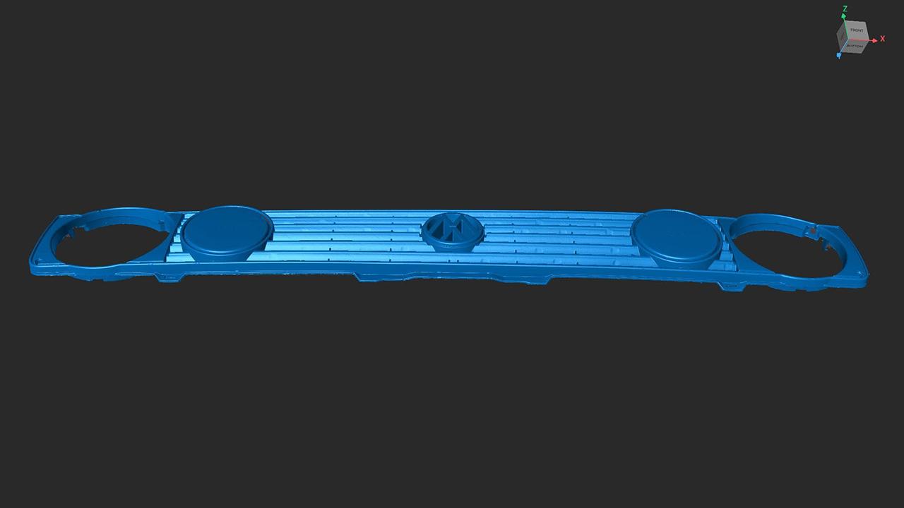 High-accuracy 3D scan of a VW Golf Mk1 Convertible radiator grille